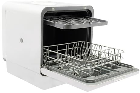 Lave-vaisselle de Table Petit Lave Vaisselle 4 Modes de Lavage Réservoir d'Eau de 6 L, 72 °C Antibactérien 72 Heures Convient aux Familles de 4 à 6 Personnes
