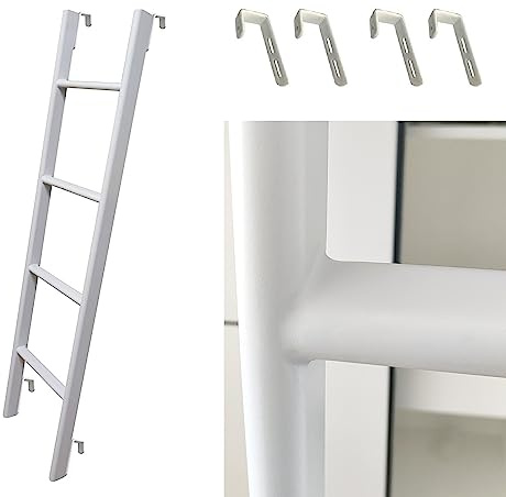 GAOzhenq Scaletta Bianca per Letto a Castello con Ganci, scaletta in Metallo per Letto a Castello per soppalco, Scala di Ricambio per Letto a Castello, Scala di Salita sospesa (Dimensioni: 116 cm (45