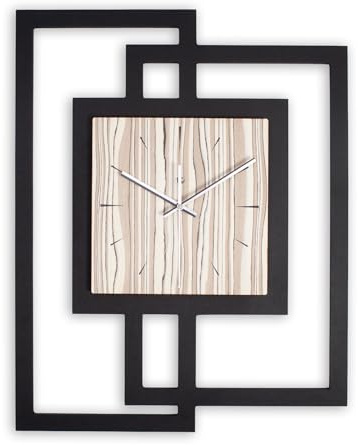 Kreative Feder Moderne Designer-Wanduhr aus Holz mit stilvollem Akzent aus Ahorn-Furnier (Ahorn, leises Funkuhrwerk)