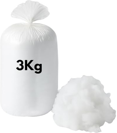 Bedding Home Bounce Back Hollow Fibre Stuffing for Crafts | Polyester Bean Bag Filling Stuff 3kg | Washable White Fluff Sofa Cushion Stuffing, Premium Soft Bed Pillow Filling (3KG)