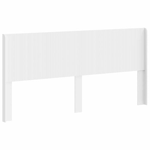 vidaXL Kopfteil Weiß Holzwerkstoff, Bettkopfteil, modernes Design, rechteckig, senkrechte Leisten, Holz, minimalistisches Möbelstück