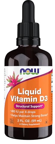 NOW Foods Supplements, Liquid Vitamin D-3, Strong Bones*, Structural Support*, 2-Ounce