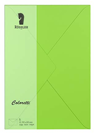 Rössler 220711522 - Coloretti Briefumschläge, 80 g/m², DIN C5, hellgrün, 5 Stück