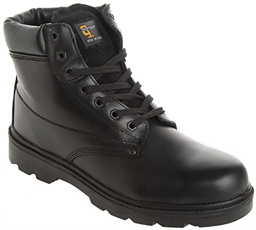 Grafters M569A Unisex Leather Safety Boots Black