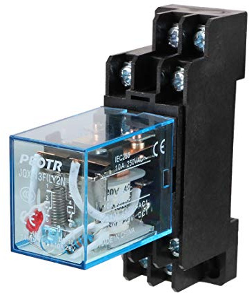 sourcingmap AC 220V Coil 8 Pin DIN Rail Electromagnetic Power Relay 8 Pin 10A LY2NJ w Base
