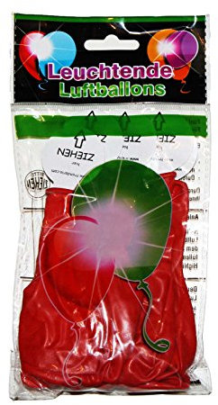 15 LED leuchtende Luftballons - freie Farbwahl - schöne Ballons für die Party, Geburtstag, Hochzeit, Festival (Rot)