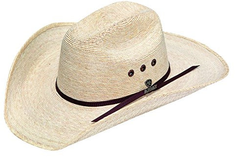 ARIAT Unisex Adult Natural Palm Tophand Straw Hat, Natural/Chocolate, 7-3/8