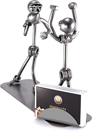 Steelman24 I Omini di Viti Quarterback, Football Americano con Portabiglietti da Visita con Piastra di Incisione Personale I Idee Regalo Originale