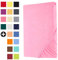 Heim24h Spannbettlaken 90x200cm bis 30 cm, Rosa, 100% Baumwolle Bettlaken, Öko Tex Zertifiziert Jersey Spannbetttuch