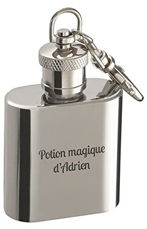 Amikado - Porte-clés flasque 30 ML gravé avec Un Texte