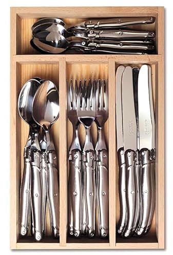 Laguiole Cutlery Set, 24 Piece Stainless Steel