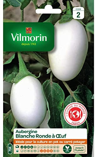 Vilmorin - Sachet graines Aubergine blanche ronde à oeuf