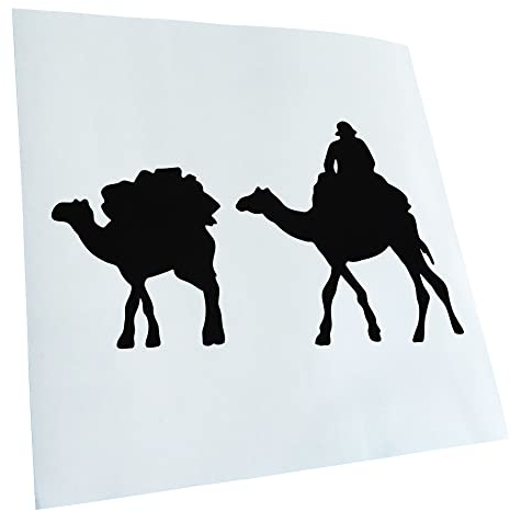 Kiwistar - Autoaufkleber - Karawane - Kamele - Wüste - schwarz - 17x10cm - Aufkleber für Auto, Laptop, Fahrrad, LKW, Motorrad mehrfarbig JDM Decal Racing