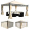 Pergola Pavillon Gartenzelt Gartenpavillon 4x4m Partyzelt Creme
