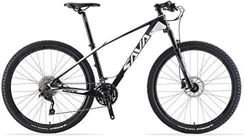 SAVADECK DECK6.0 Carbon Mountainbike 26/27.5/29 XC Offroad Fahrrad Ultraleichtes Kohlefaser MTB mit 30-Gang Shimano DEORE M6000 Group Set und Komplette Hard Tail (Weiß, 29 * 17)