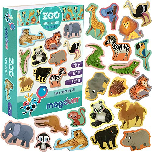 Magdum Zoo Imanes Niños 20 Piezas - Imanes Nevera Niños - Juego Imanes - Juegos Magneticos para Niños - Imanes para Niños - Imanes Infantiles - Juguetes Educativos 3 Años