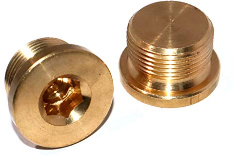 Vis de fermeture M10 x 1 DIN 908 - En laiton - Quantité : 5 vis de fermeture à six pans creux