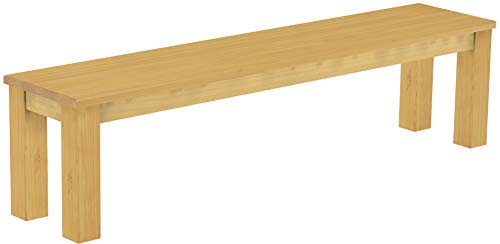 B.R.A.S.I.L.-Möbel Brasilmöbel Sitzbank 180 cm Rio Classico Eiche hell Massivholz aus Pinie, Verschiedene Größen & Farben, ideal für Esszimmer & Küche