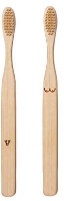 Kikkerland – His & Hers Nudie Bamboo Compostable Toothbrush - Set of 2