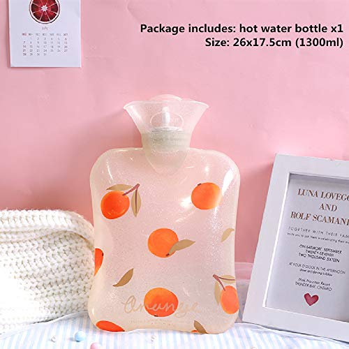 Noun bouillotte Eau Chaude Bouteille d'eau Chaude remplie d'eau Portable Main Chaude bébé Mignon Adulte Non chargé bouillotte Lin 1300ml