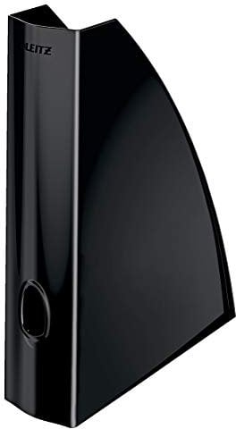 Leitz Stehsammler, A4, 6er Pack, Zur Aufbewahrung von Dokumenten und Zeitschriften, Mit Griffloch, Schwarz, WOW, 52771095