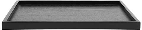Vassoio di forma rettangolare Vassoio da tè in legno massello nero Spuntino da caffè Pasti Vassoio da portata multiuso per bar ristorante Hotel Home Shop 4 formati disponibili(36 * 27cm)