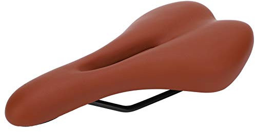 CHICIRIS Bequemer Fahrradsattel Mountainbike-Sitz, Fahrradsattel verdicken hohlen Fahrradsitz Stoßfestes Fahrrad-Weichkissen(Braun)