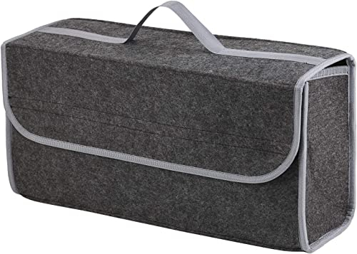 Trintion Kofferraumtasche Auto Nadelfilz Kofferraum Organizer Toolbag Auto Kofferraum Organizer, Auto Tasche, Organizer Auto, Auto Zubehör 50 x 16 x 23cm Grau