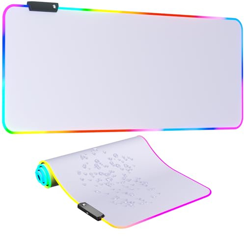 RGB Mousepad Led Mouse Pad, Large Mouse Pad,Led and Big Mouse mat(White)