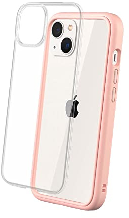 RhinoShield Coque Compatible avec [iPhone 13] | Mod NX - Protection Fine Personnalisable avec Technologie Absorption des Chocs [sans BPA] - Rose Poudré