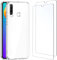 NEW'C Funda para Huawei P30 Lite Carcasa Silicona Transparente Alta y 2X Protector de Pantalla para Huawei P30 Lite Cristal Templado - Antiarañazos