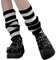 NUFIWI Harajuku Japanische Lolita Beinstulpen Gothic Strick Lange Socken Leggings Gamaschen Knie Gothic Winter Manschette Knöchel Heap Socke, A gestreift, Einheitsgröße
