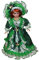 Harilla 40cm Vintage Porzellanpuppen in Kompletten Outfits mit Ausgezeichnete Verarbeitung für Puppenhaus Dekor House Collection Display, Grün