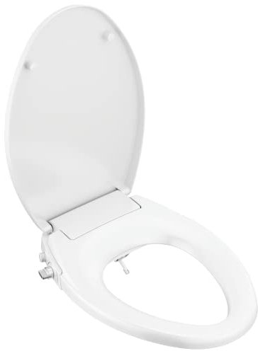 Delta Faucet 833004-WH - Asiento de inodoro alargado, accesorio de bidé para inodoro, asiento de inodoro alargado, pulverizador de bidé, spray de agua de inodoro, color blanco