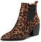 LIPIJIXI Chelsea Polacchine per donne Slip On Appuntito Chunky Mid Heel Stivaletti Leopard Cowboy Stivali Western Chunky Heels Leopard Stivaletti Size 34