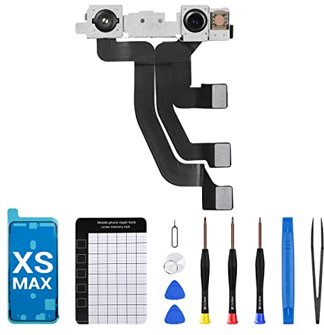 CYKJGS Ersatz-Set für iPhone Xs Max Frontkamera, 7 MP, Frontkamera, Teil, gegenüberliegendes Objektivmodul, Sender, Lichtempfänger, Flex-Anschluss, Reparatur-Werkzeug-Set, A1921, A2101, A2102, A2103,
