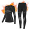 SIMIYA Thermounterwäsche Damen Skiunterwäsche Funktionsunterwäsche Warm Atmungsaktiv Ski Unterwäsche Damen Set Thermo Unterwäsche Damen Sportunterwäsche in Winter Herbst(Schwarz+Grau,XL)