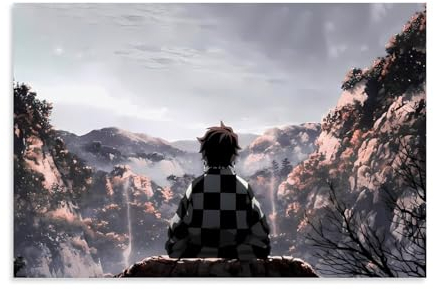 KHAMEO Demon Slayer NezukoTanjiro Anime Poster Leinwand Poster Dekorative Malerei Leinwand Wandposter und Kunstdruck Moderne Familie Schlafzimmer Dekor Poster 30 x 45 cm