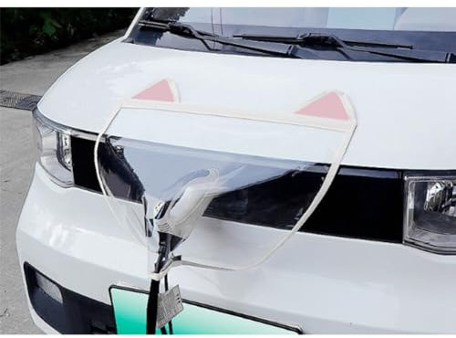 Surakey Ev Charger Charging Rain Cover Car Protector Protectors Electric Vehicle Charging Stations Ev Charge Plug Port Covers Magnetic Waterproof Dustproof Charger Cover with Cat Ear (White)