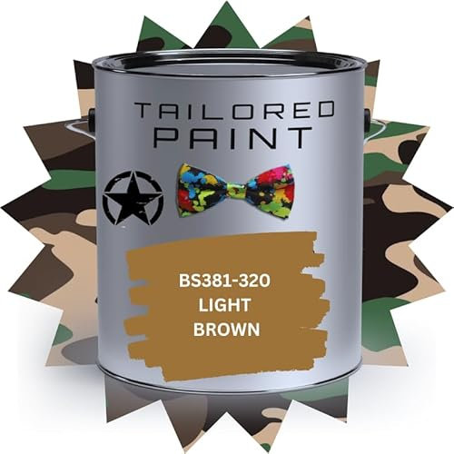 MATT 2.5L Army Military Grade Brush/Spray On 1K Single Pack Paint UPVC Wood Steel Plastic - BS381 320 LIGHT BROWN