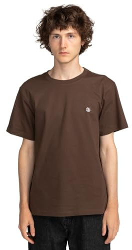 Element Icon Embroidery - Short Sleeve T-Shirt - Men - Brown.