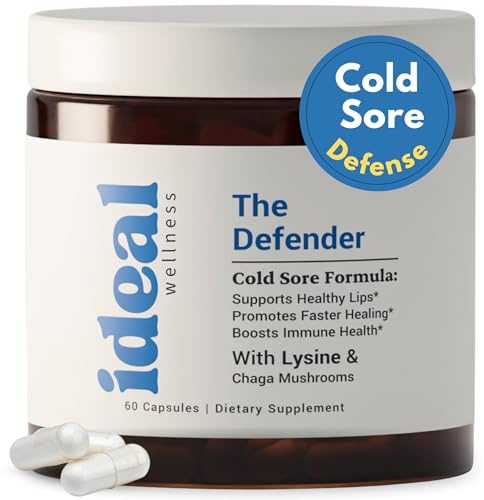 L-Lysine Cold Sore Treatment For Lips With Immune Support - L Lysine 1000mg Capsules, Chaga, Bee Propolis, Vitamin C, Zinc & Licorice Root Extract - Non-GMO, Vegetarian, 60 Capsules for Men and Women