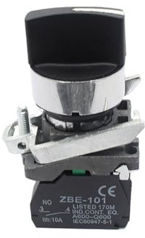 Interrupteur à bouton-poussoir à ressort à 3 positions avec poignée standard électrique 220 V XB4-BD53(1NO 1NO)