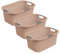 Rotho Country 3er-Set Wäschekorb 40l, Kunststoff (PP) BPA-frei, rosa, 40l (58.0 x 38.9 x 25.1 cm)