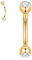 hengkaixuan 14G Curved Barbell Titan Nipple Ring G23 Titan Eyebrow Rings Augenbrauenschmuck Daith Earring Gold Belly Barbell Rook Earrings Eyebrow Nipple Piercings Jewellery 8 mm with CZ