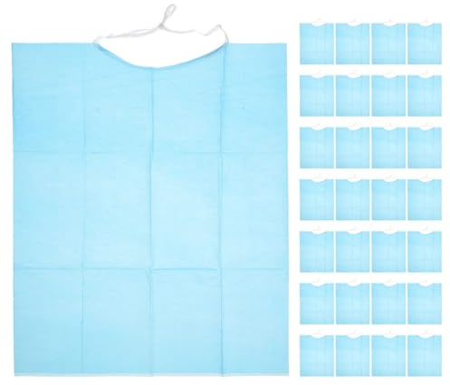 COLLBATH Einweg-Lätzchen Für Senioren Wasserdicht Ölbeständig Kleidungsschutz 60 Stück Praktisch Zum Essen Und Altenpflege 16.93X14.17 Zoll