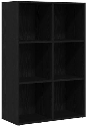 vidaXL Bücherregal Schwarz Eichen-Optik 66x30x98 cm Holzwerkstoff