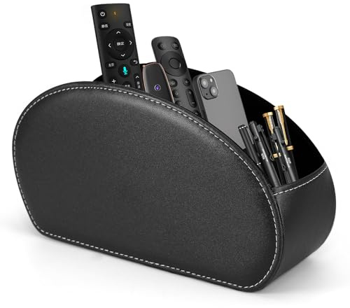 Weskjer Soporte para control remoto, caja para guardar control remoto, soporte para control remoto, soporte negro para control remoto para bolígrafos, soporte para control remoto para TV, DVD