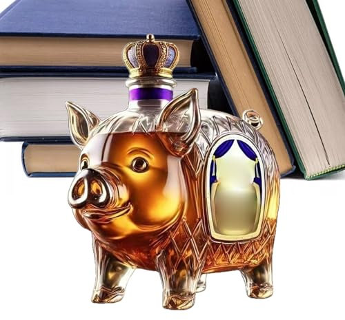 Decanter Per Whisky | Caraffa Whisky Animali | Bottiglia Liquori Vuota Decorativa Scultura da Tavolo, Regalo Originale per Casa