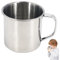 AZIDWERYQ Tasse à café en acier inoxydable, tasse en acier inoxydable de 250 ml avec poignée, tasses à café en métal pour camping randonnée VR RV Office scolaire cadeau